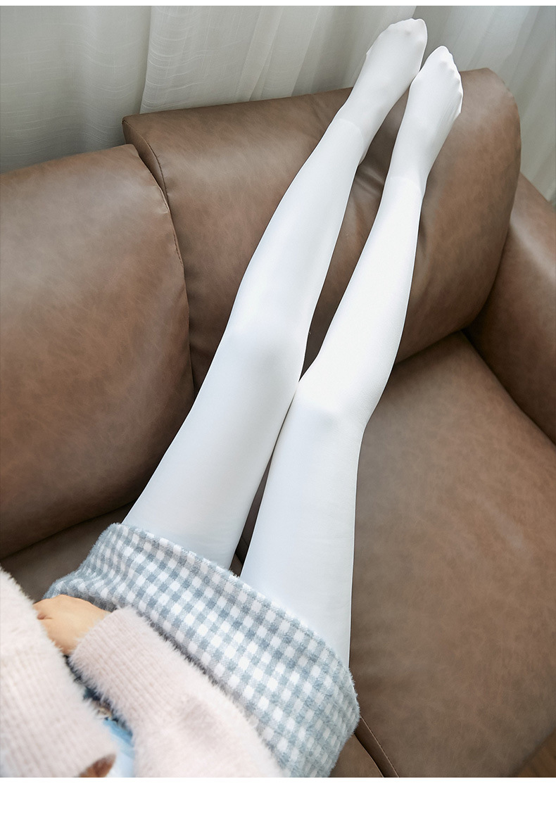 白色打底裤成人秋冬日系新款微压加绒加厚少女外穿舞蹈连裤袜批发