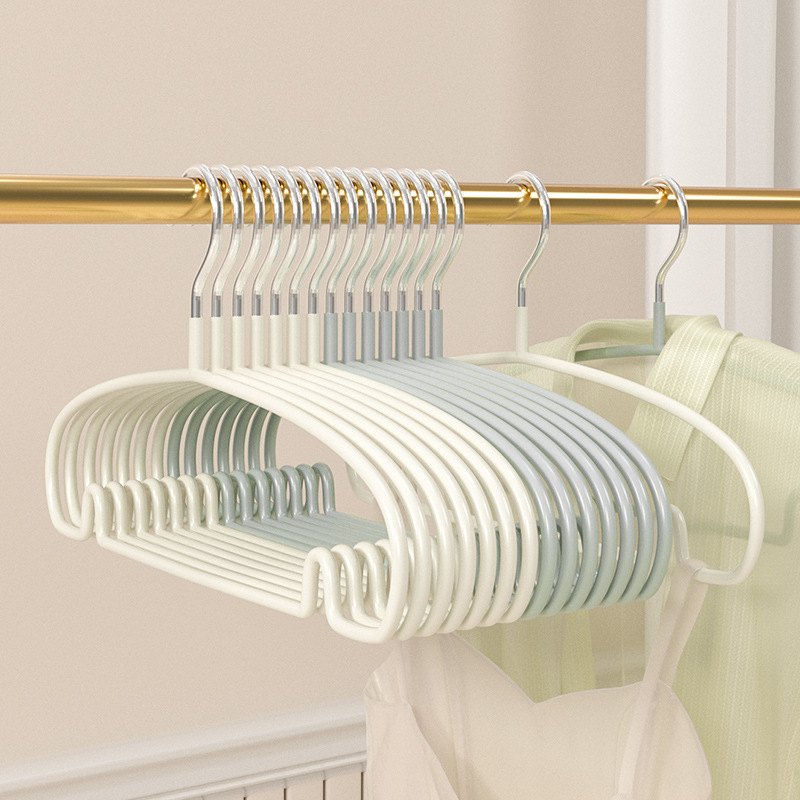 Clothes Hanger Multi-Functional Clothes Hanger Plastic Dipping Non-Slip Bold Hanger Clothing Store Dormitory Household Non-Marking Clothes Hanging Wholesale