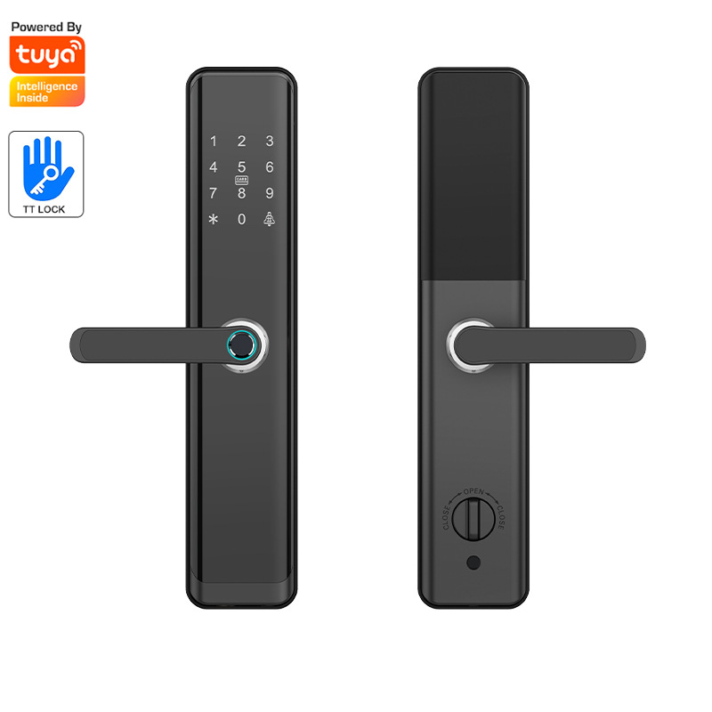 Fingerprint Lock Tuyawifi Password Engineering IC Card Russian One Hold Open Fingerprint Anti-Theft Doorbell 4585 Lock