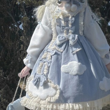 正版现货新款冬云转晴春秋款可爱淑女lolita洛丽塔长袖连衣裙op女