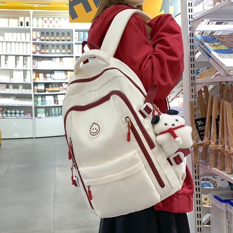 Good-looking Schoolbag Female College Student Junior High School Student Male and Female Computer Backpack Printing Fashion Simple Casual Backpack