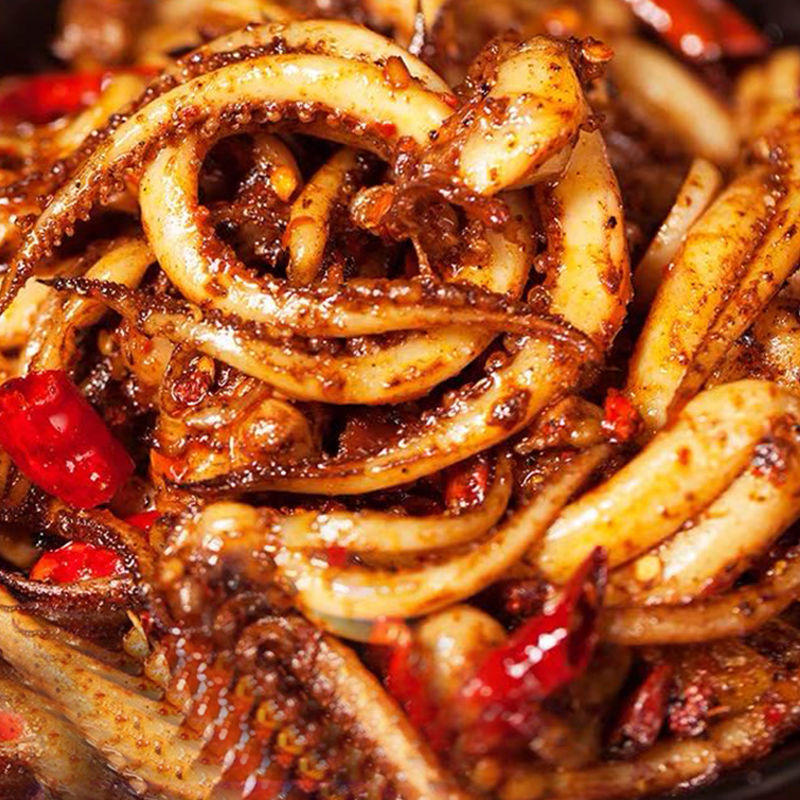四川特产香辣鱿鱼须麻辣冷吃熟食开袋即食卤味丝仔网红零食小吃