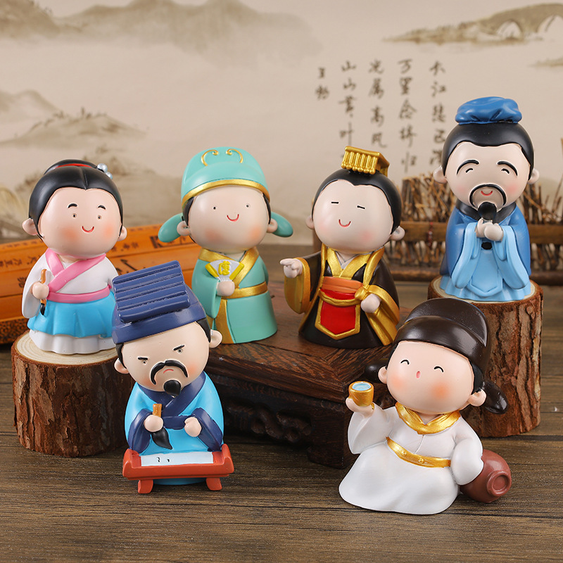 national fashion style blind box decoration ancient style figure hand-made fashion play desktop resin doll creative gift factory wholesale