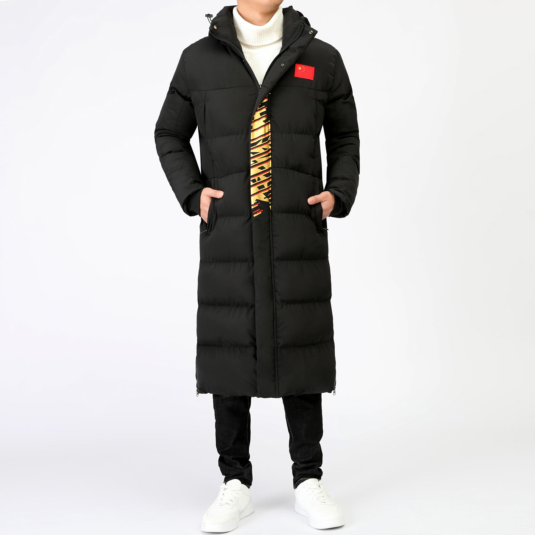 冬季国家队运动棉大衣男长款过膝棉袄体育院生儿童冬训练羽绒棉服