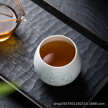 景德镇纯手工高端陶瓷功夫茶具单杯品茗杯套装送礼茶杯玲珑凤主人