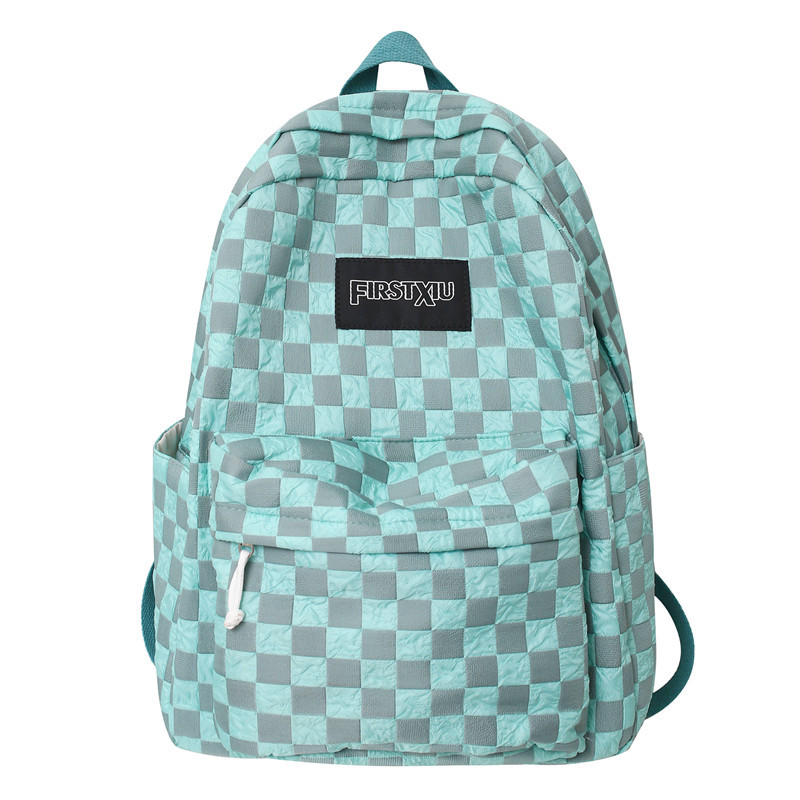 Schoolbag Female Ins Style Japanese Leisure All-Match Commute Trendy Checked Backpack Large Capacity High School Student Backpack