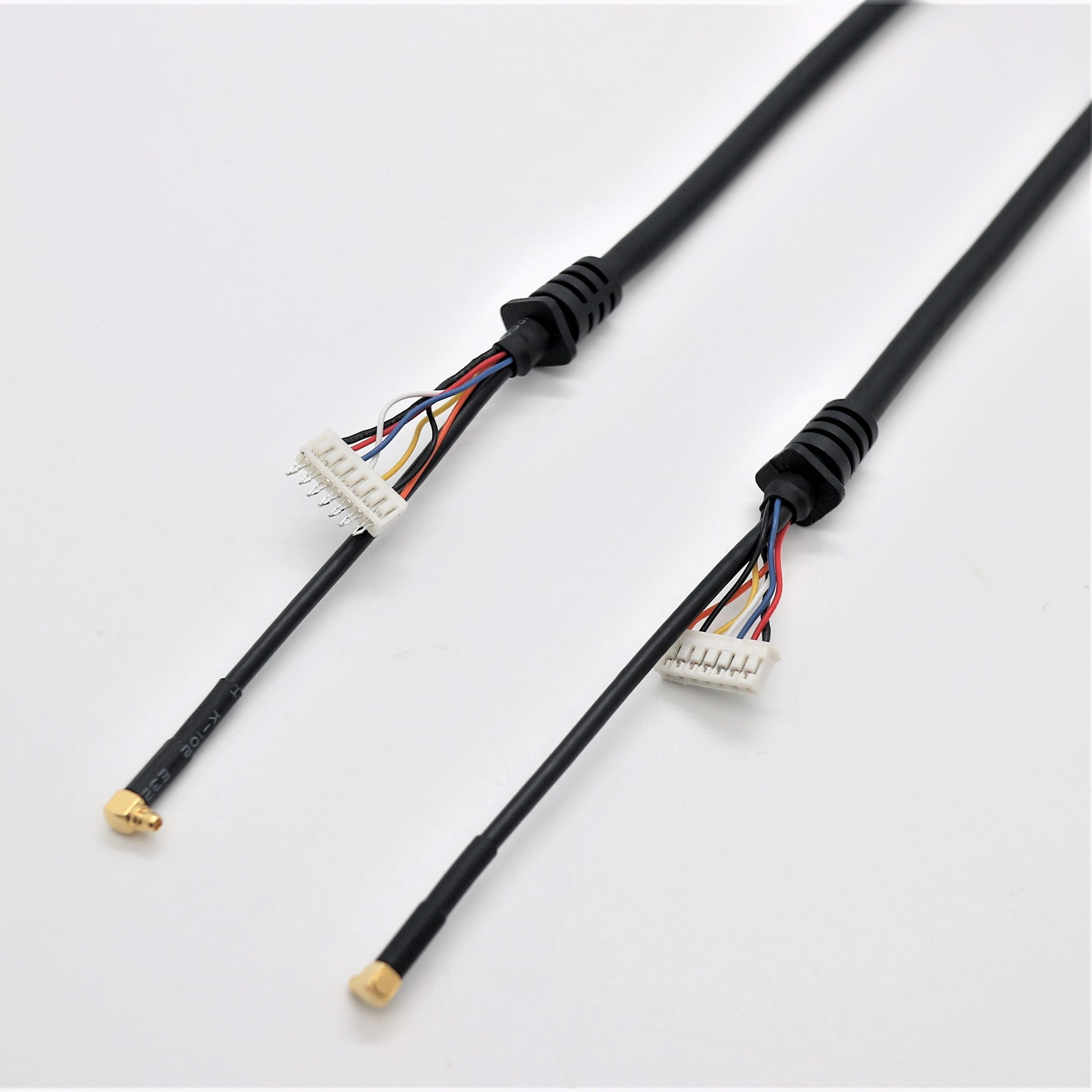 mmc弯头rg174极细同轴线加6p hsg车用复合开线