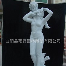 曲阳石雕西方欧式人物雕刻 天使抱子圣母雕像 石雕可定做常规尺寸