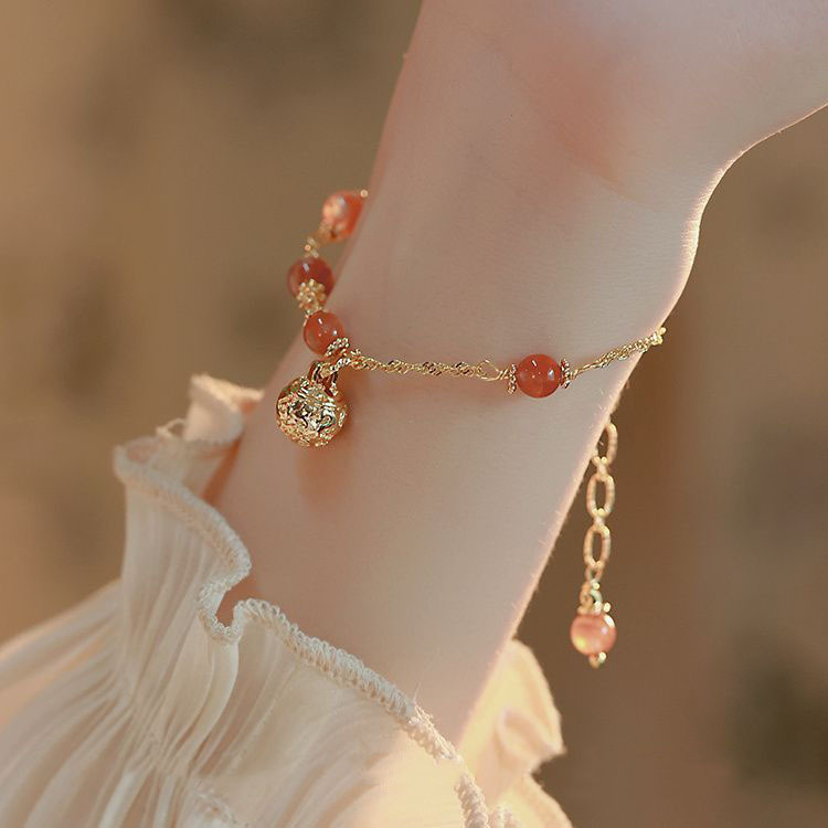 Imitation Hetian Jade Rabbit Blessing Card Bracelet for Women Ins Special-Interest Design Good-looking Students Bracelet Girlfriends Antique Gift