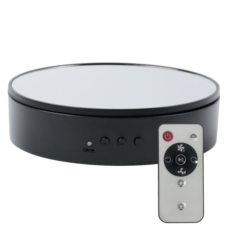 电动转盘旋转展示台 15cm镜面USB供电 360度摄影 可遥控电动转盘