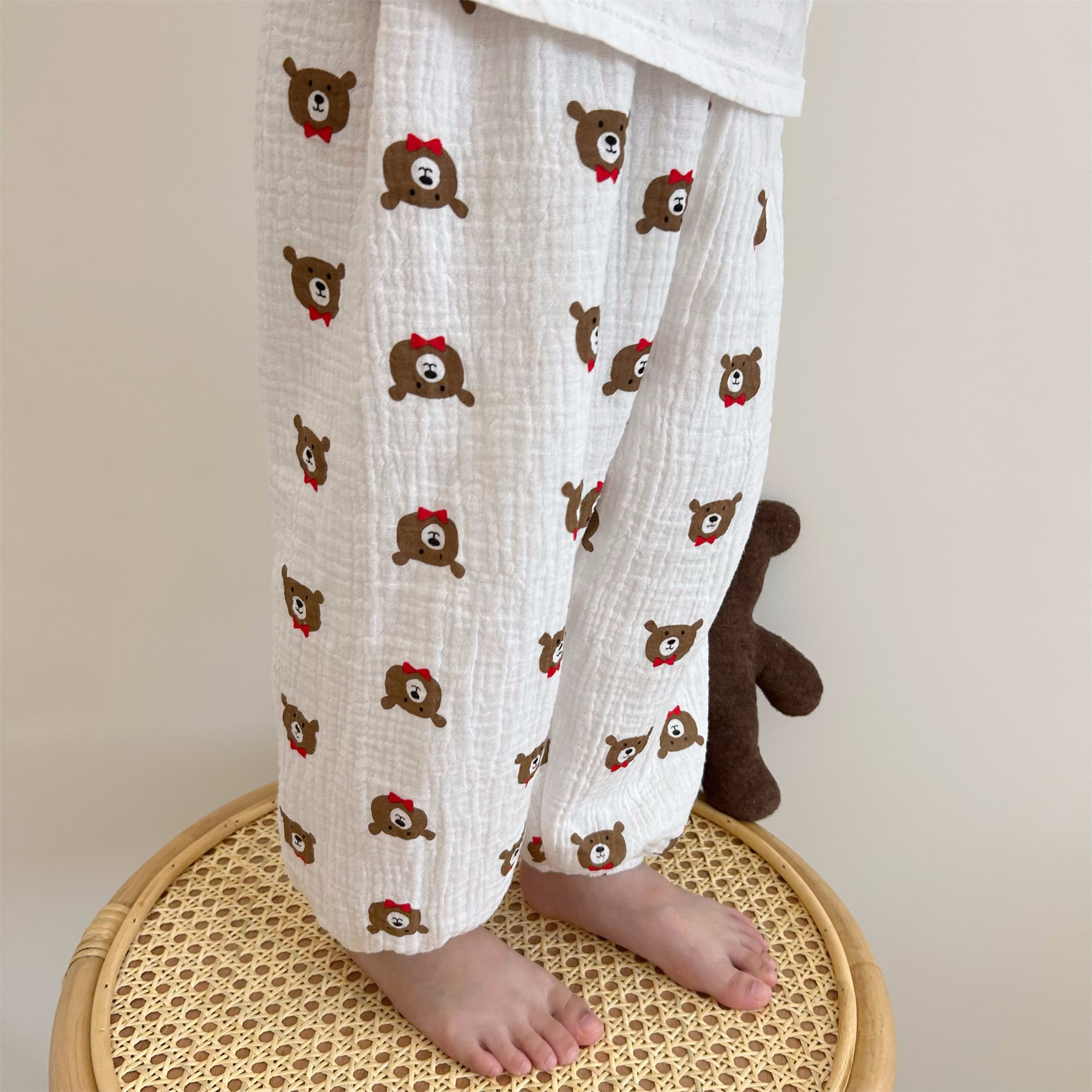 Spring Ins Style Kindergarten Pants Children's Cotton Gauze Korean Style Anti Mosquito Pants Baby Boy and Baby Girl Parent-Child Home Pants