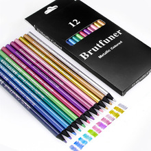 12 Color Metallic Colored Pencils Drawing Sketching Set跨境