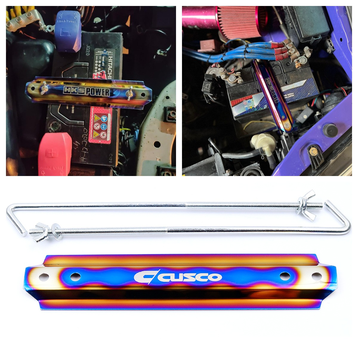 bride泰仔风格汽车电瓶支架 改装通用铝合金蓄电池固定架电瓶夹