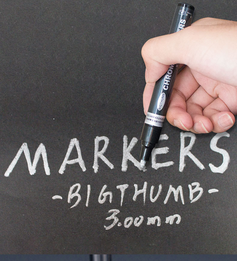 天艺镜面笔模型diy高光镀铬银色马克笔反光手模金属油漆笔签名