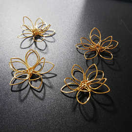 古风发簪汉服步摇新娘头饰diy铁丝花铁质蝴蝶绕线蝴蝶立体花朵