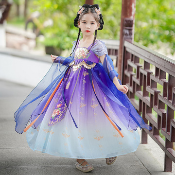2024新款秋季连衣裙中国风古装刺绣女孩异域风儿童唐装女童汉服裙