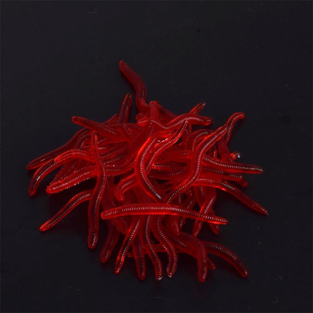 工厂批发跨境4cm散装腥味红虫仿生蚯蚓假饵仿真路亚软饵鱼饵蚯蚓