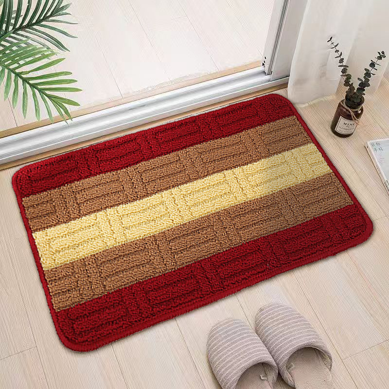 Household Polypropylene Jacquard Floor Mat Loop Velvet High and Low Circle TPR Bottom Jacquard Carpet Absorbent Non-Slip Home Doormat