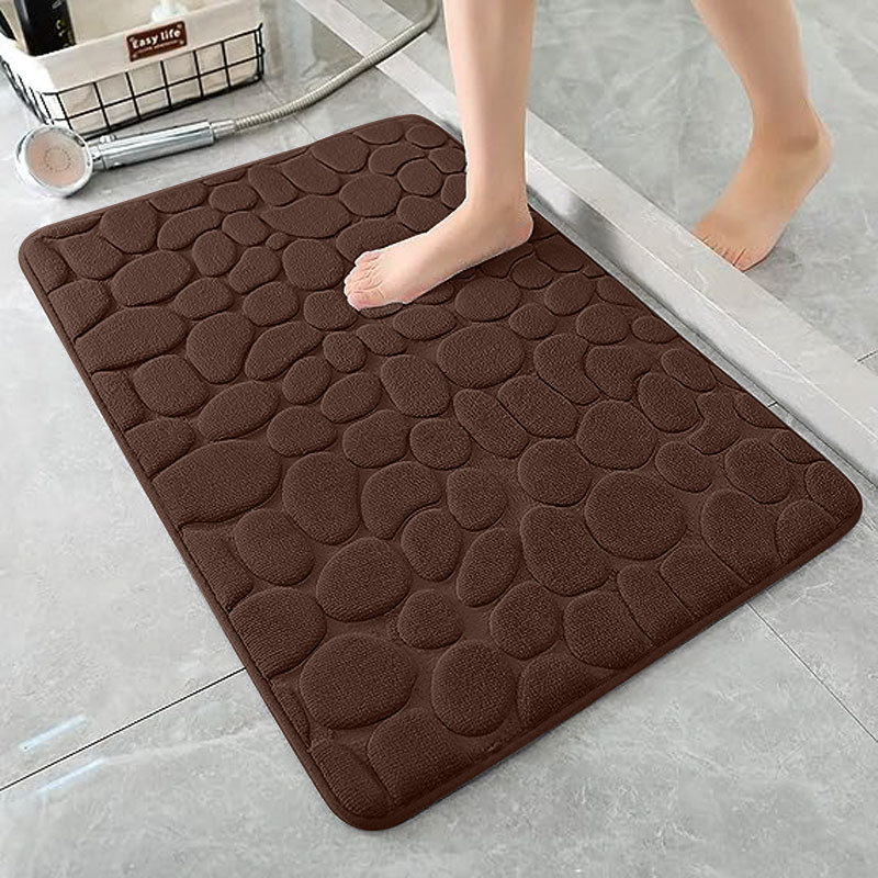 Goose Egg Stone Pattern Floor Mat Flannel Memory Foam Bathroom Bathroom Absorbent Door Mat Non-Slip Mat Carpet