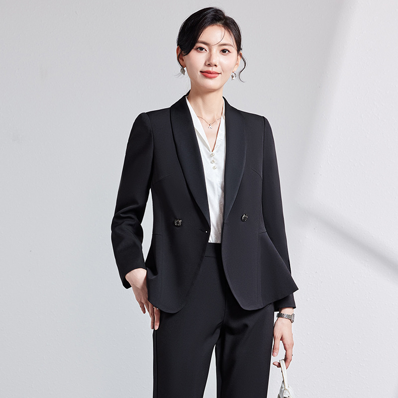 黑色西装套装女职业装秋季酒店经理正装管理层工作服高端面试工装