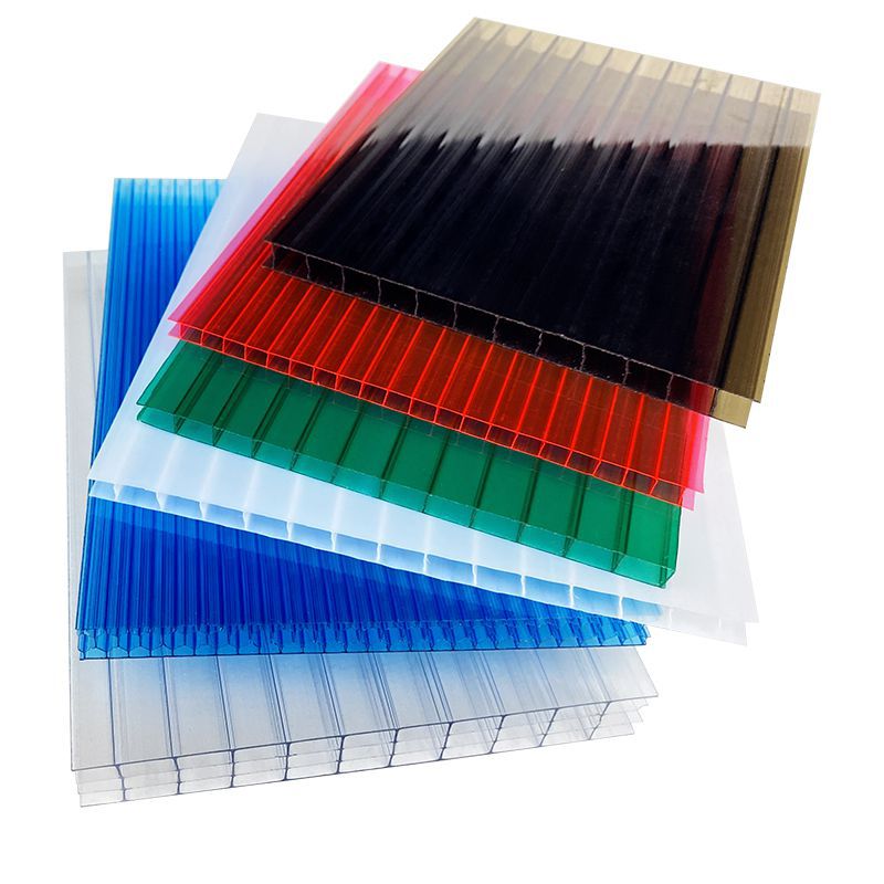 阳光板透明耐力板房瓦温室大棚车雨棚中空实心采光板隔热遮阳板