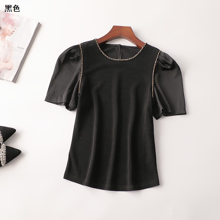 241630 夏醋酸纤维t恤 铭薇高端女中长款短袖圆领-阿里巴巴