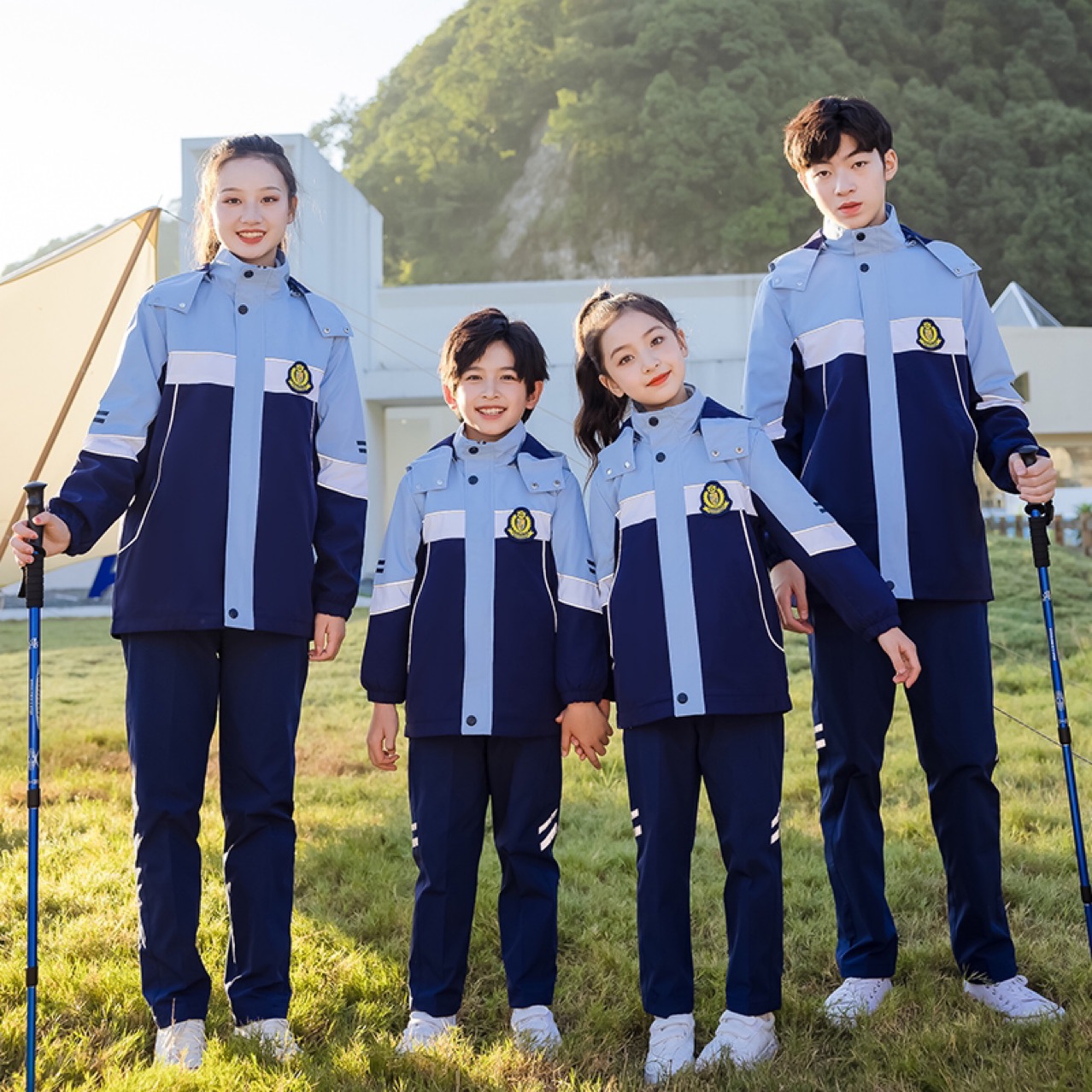 小学生校服冲锋衣三件套儿童班服冬季幼儿园园服秋冬装运动服套装