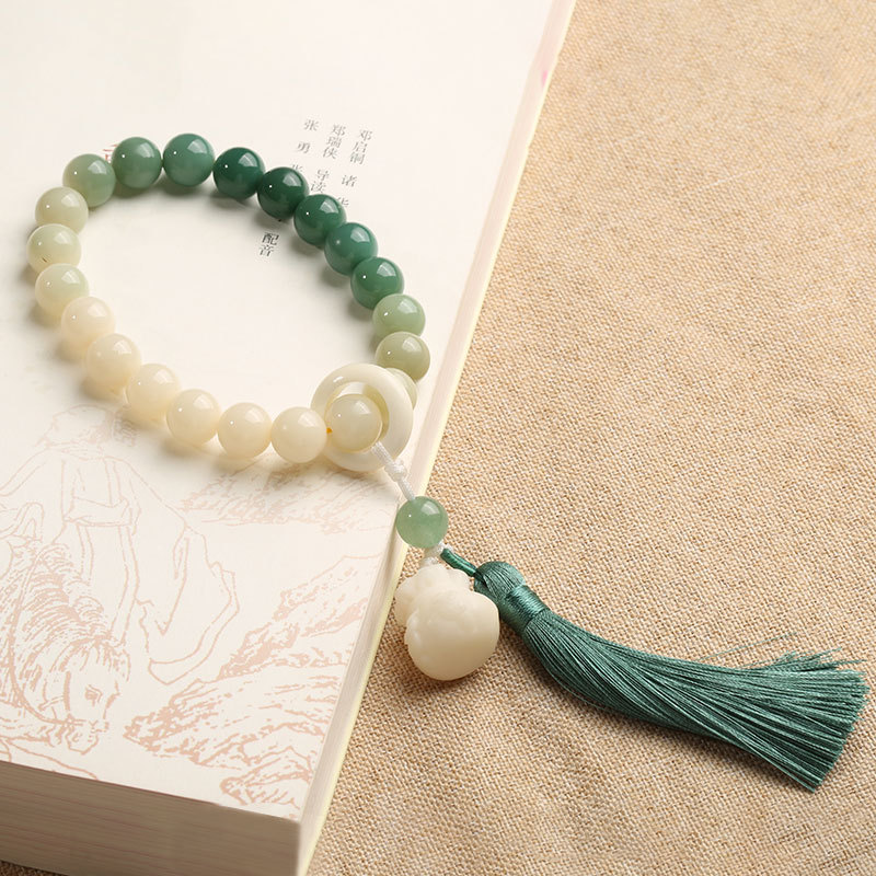 Natural Bodhi Bead Handheld Bracelet Floating Flowers Gradient High Throw Bodhi Seed Crafts Ornament Buddha Beads Rosary Men and Women Bracelet