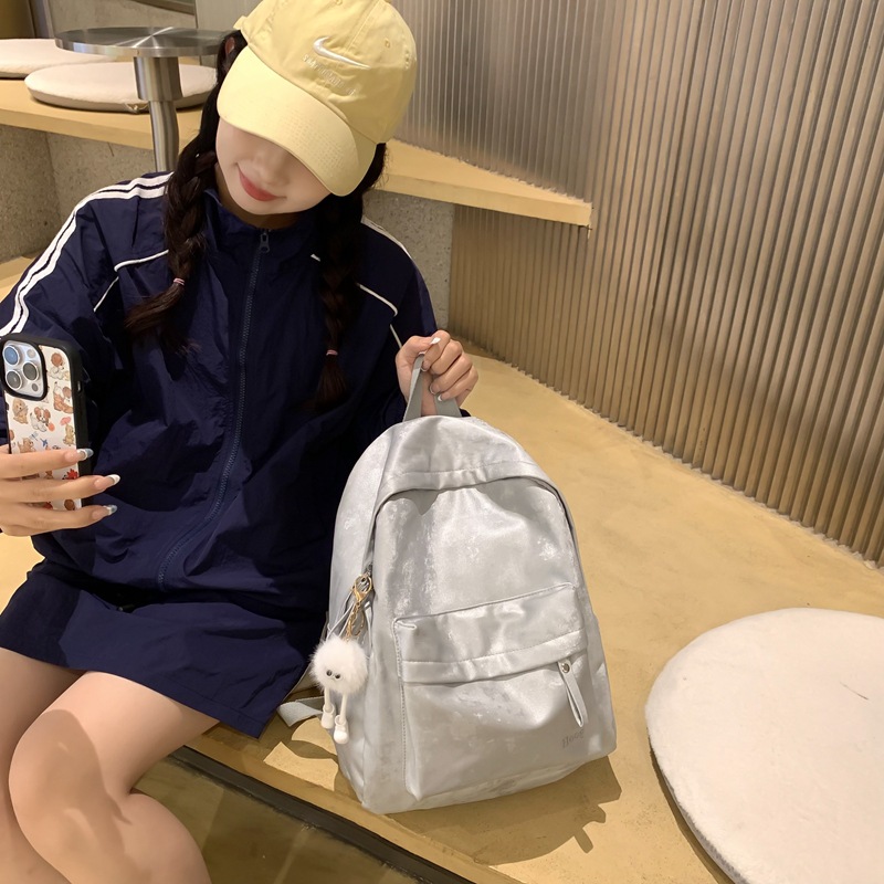 时尚小清新气质女生双肩包2024新款个性大容量pu背包旅行通勤跨境