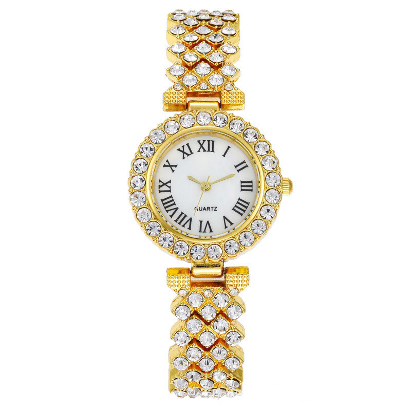 Foreign Trade Popular Style Fashion Roman Pattern Diamond Women's Watch Women's Watch Quartz Watch Bracelet Women's Wrist Watch Factory in Stock