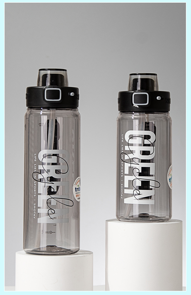 尚泰塑料杯tritan运动健身水杯便携户外大容量弹跳盖吸管杯子批发详情