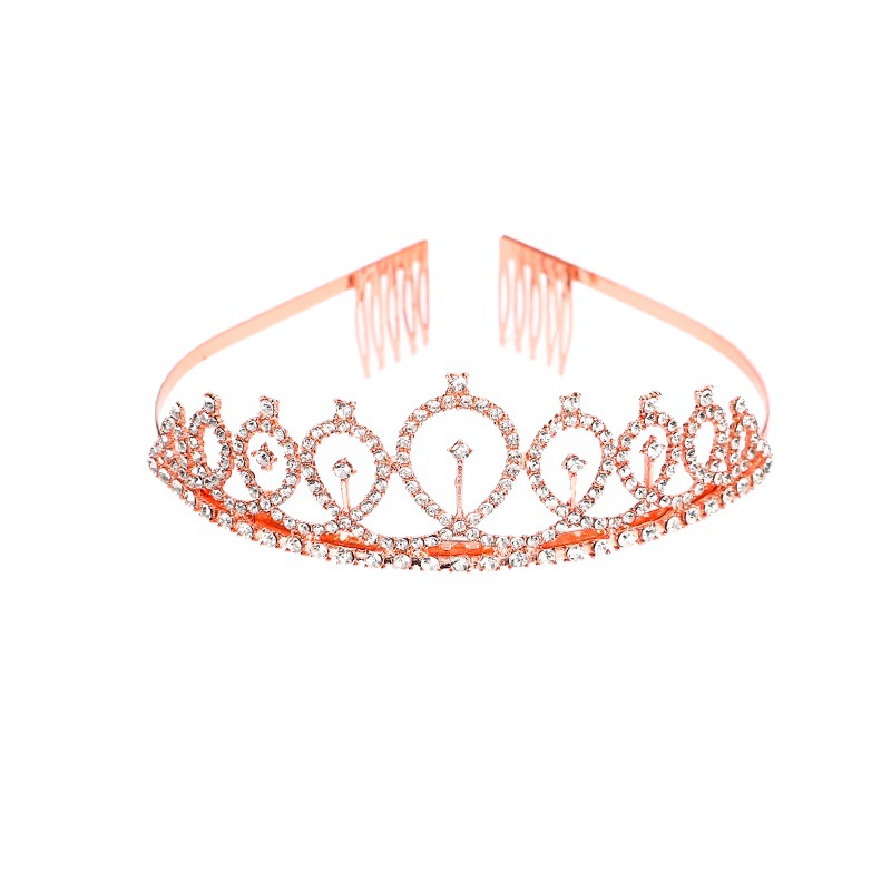 Cross-Border Birthday Crown Headband Bride Party Rhinestone Hair Accessories-Year-Old Number Birthday Hat Alloy Crown Wholesale