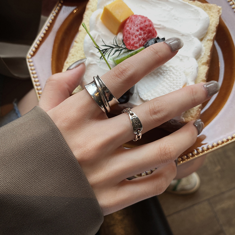 冷淡风韩版ins时尚个性创意百搭小香风戒指女简约网红复古食指戒