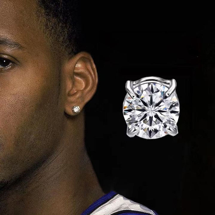 钻石耳钉男无耳洞耳夹超闪单只男士耳环痞帅磁吸锆石无洞男生耳饰