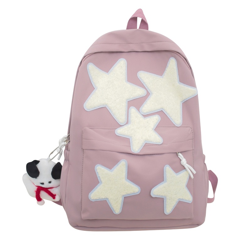 Japanese Ins Cute Girl Five-Pointed Star Backpack Large Capacity Star Tide High School Junior's Schoolbag Backpack