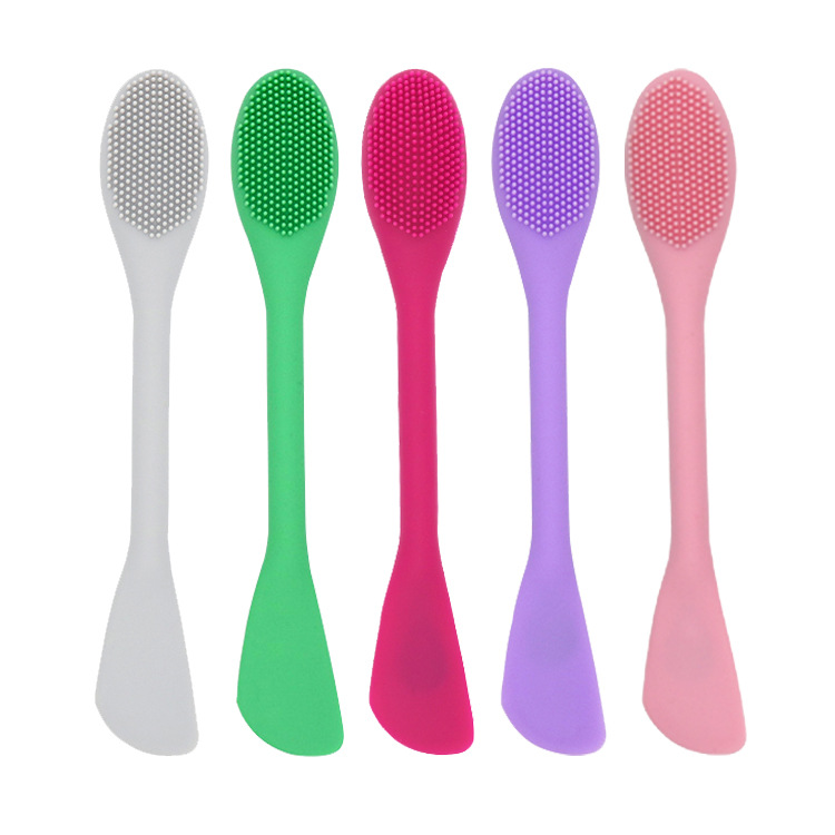 Spot Silicone Facial Mask Brush Blackhead Double-Sided Nose-Washing Brush Face Cleaning Beauty Supplies Mask Stick Mask Spoon