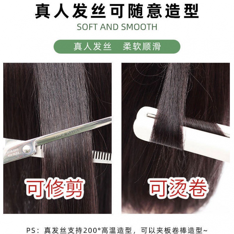 Wig Real Hair Head Hair Supplementing Piece Hair Piece Cover Gray Hair Women's Hair Piece Breathable Realistic Straight Hair Head Bangs Hairpiece