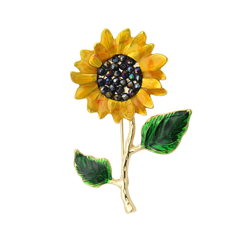 梵高向日葵金属胸针 太阳花植物花卉胸花别针 复古花朵连衣裙配饰