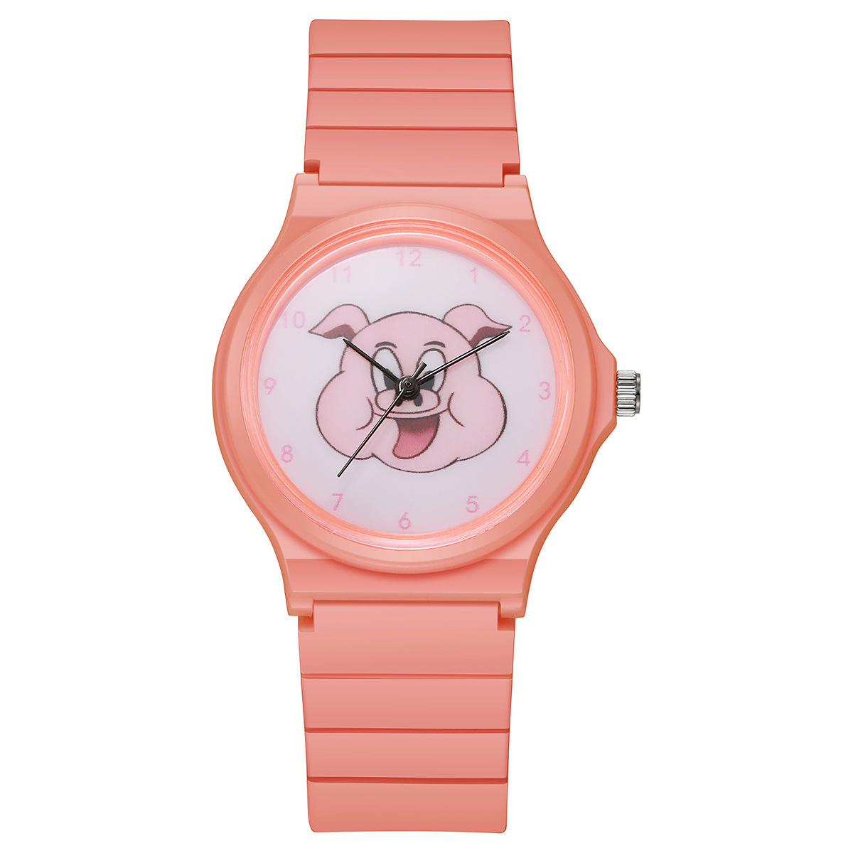 New Watch, Pink Pig Watch, Same Style with Chen Guilin, Cute Quartz Watch for Students and Children