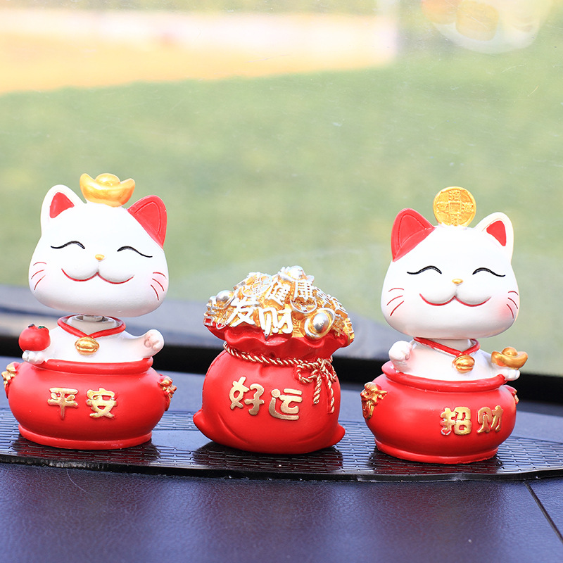 创意汽车装饰品摆件 发财钱袋好运福袋树脂工艺品摆设 蛋糕装饰品