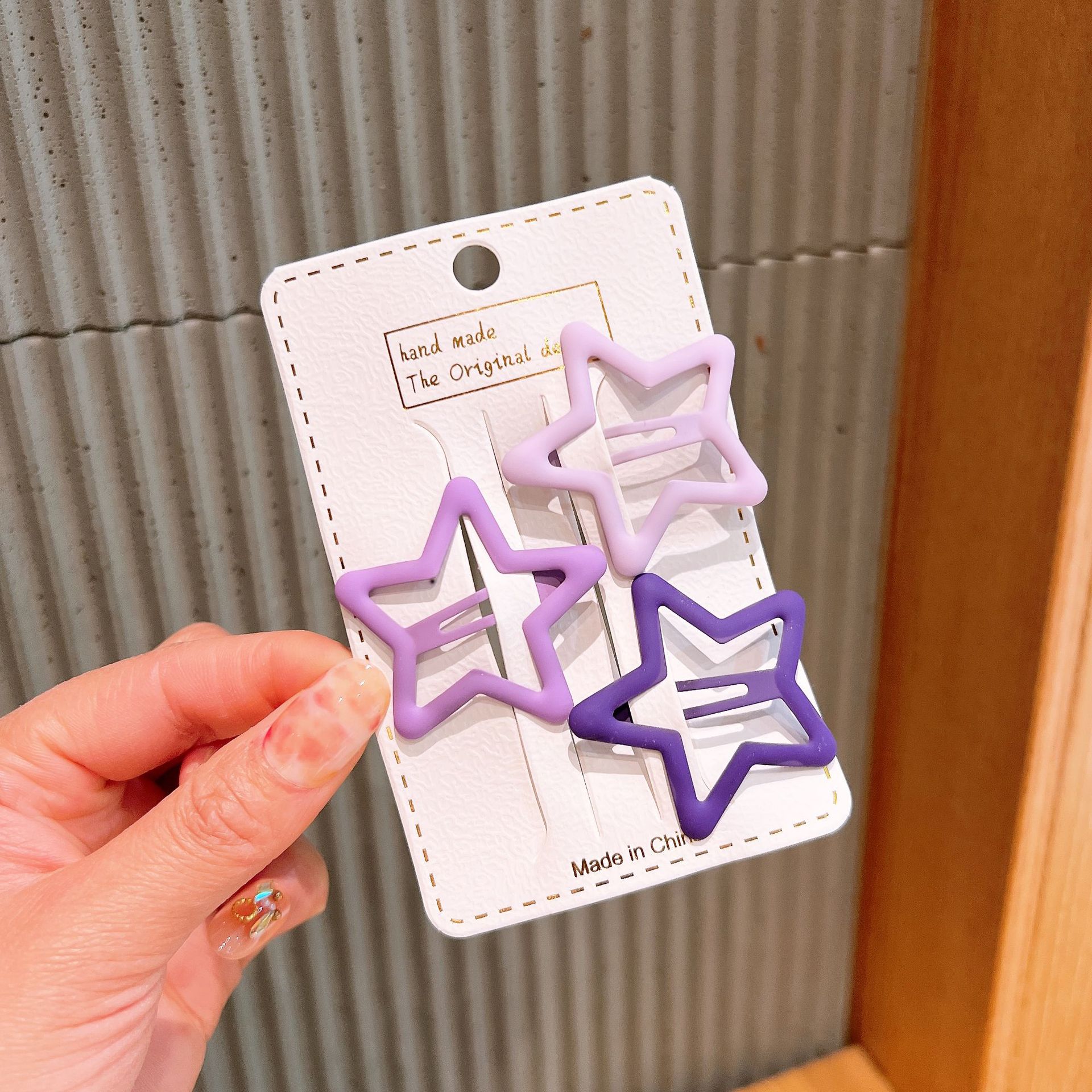 3个装渐变简约系发夹女童发卡磨砂五角星碎发bb夹新款少女发卡