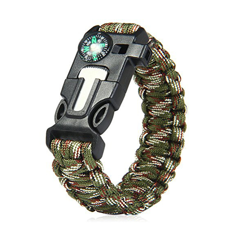 Paracord Bracelet Five-in-One Survival Compass Bracelet Multifunctional Outdoor Umbrella Rope Camping Adventure Seven-Core Lifeline