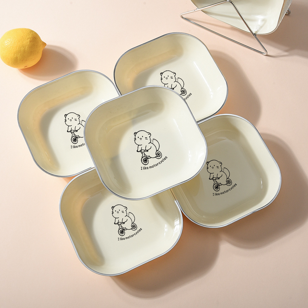 餐桌垃圾盘碟吐骨碟家用骨碟创意塑料菜碟小盘子碟子带底座骨头碟
