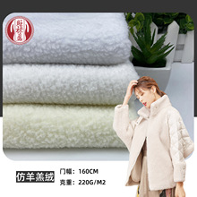 厂家直供素色仿羊羔绒 单面大颗粒 厚实保暖服装家纺睡衣面料里料