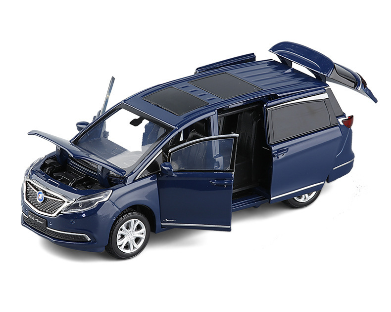 jkm1/32 别克gl8艾维亚合金车模六开门转向避震声光金属模型玩具