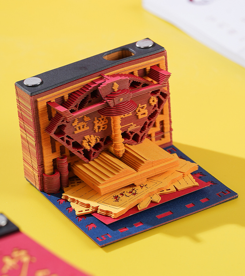 立体便签纸无粘性礼品手撕模型摆件纸砖纸雕便签本批发便利贴
