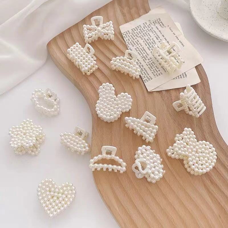 New Pearl Barrettes Rabbit Dignified Flowers Grip Female Korean Style Set Bow Children Acrylic Retro