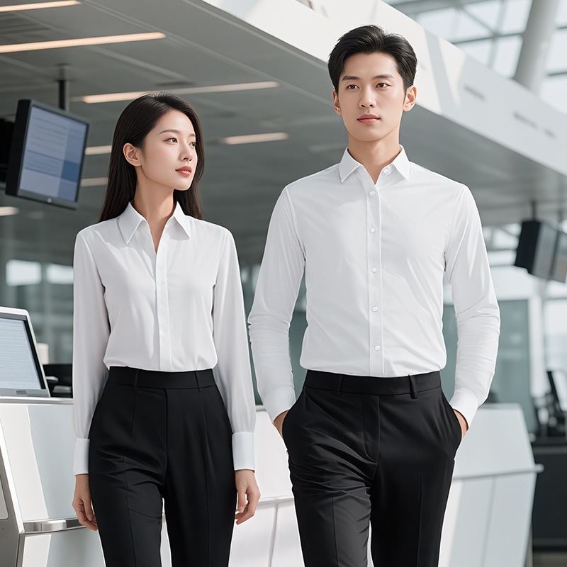 秋冬打底商务职业装白衬衫男女长袖正装新款气质办公室工装衬通勤