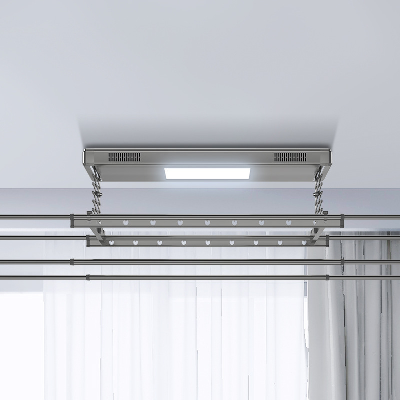 智能电动晾衣架家用阳台伸缩全自动升降晒衣架遥控电动晾衣机批发