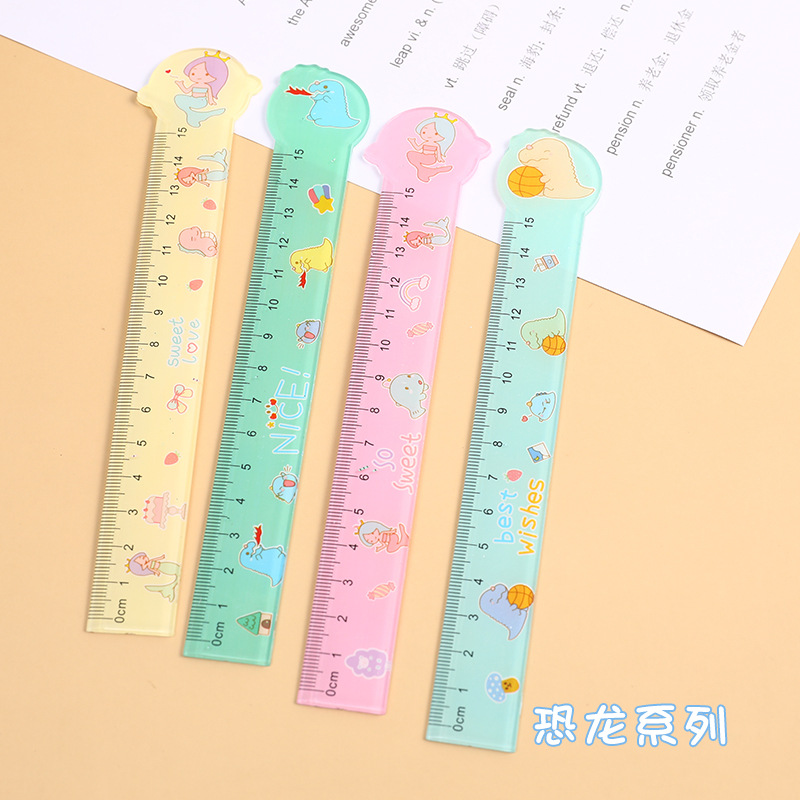 Cartoon Special-Shaped Ruler Student Ins Girl Heart a Scale Learning Office Painting Ruler Measuring Tool 15cm